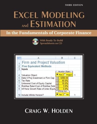 Excel Modeling and Estimation in the Fundamentals of Corporation Finance