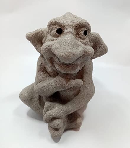 Statue de gargouille en béton massif, petite décoration gothique Gremlin ailée pour surveiller votre maison, faite à la main dans le Devon, peinte à la main et résistante aux intempéries (Osmond) Cover