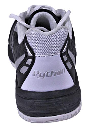 Image of Python Deluxe Indoor Court Shoes | (Racquetball, Squash, Badminton, Indoor Pickleball, Volleyball) (Low & Mid) (Black & White Colors) (Non-Slip) (Non-Marking)