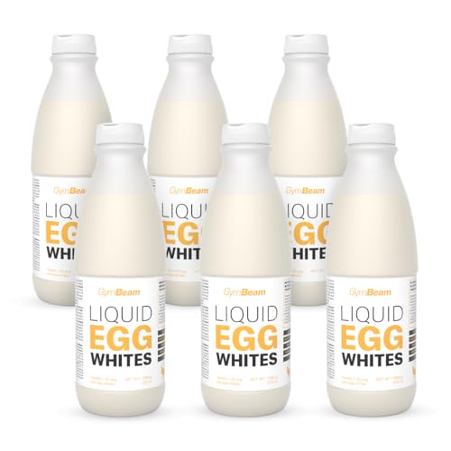 Claras de huevo líquidas GymBeam 100% proteína, sin sabor, 1000 g (paquete de 6)