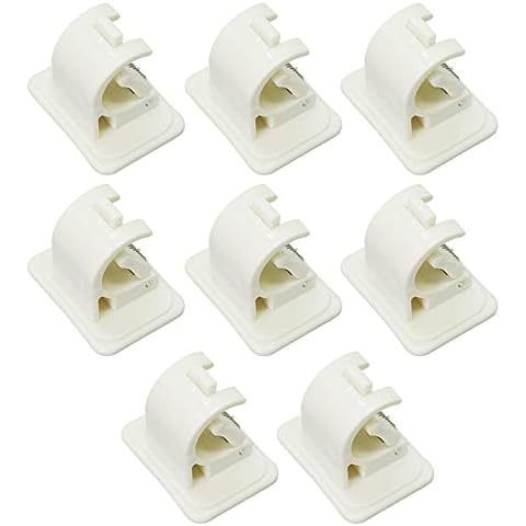 Feliciay 8pcs Self Adhesive Curtain Rod Bracket, Drapery Hook Holders, No Drill Curtain Rod Brackets, Fixing Rod Holder, Curtain Pole Wall Brackets Towel Rod For Hanging Net Curtain, Voile, Coat Cover