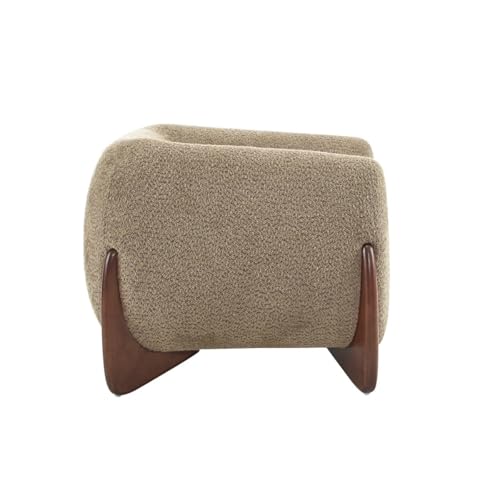 Image of Upholstered 3 Seater Sofa Three Seater Sofa with Wooden Legs for Living Room Hotels & Offices (One Seater Boucle Beige)