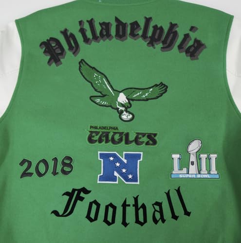 Pro Standard Mens NFL Philadelphia Eagles Old English Varsity Jacket Kelly Green/White L - Image 5