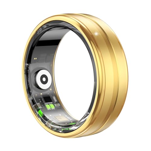 JUSUTEK 2025 人気 超軽量アルミニウム合金スマートリング指輪,活動追跡リング フィットネススマートリング、数値安定センサ機能管理,多機能運動,Bluetooth5.0,万歩計,5ATM防水,カロリー,長時間使用可能,男女兼用,iphone&コン