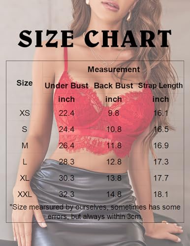 Image of Avidlove Womens Camisole Tank Tops Sheer Eyelash Lace Bralettes (Red X-Small)