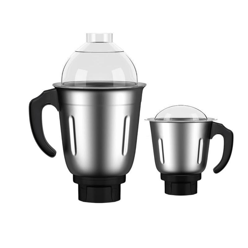 Stainless Steel Combo (800 Ml & 1200 Ml) JAR Set one for Mixer Grinder, Compatibility with all mixer grinders with 2 slots of Jar fitting with 4 teeth coupler