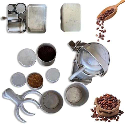 KOBONA Camping Coffe Maker Set Stainless Steel Pour Over Coffee Kit Collectors Coffee Maker for Camping Trips Travel Ceremony Kitchen
