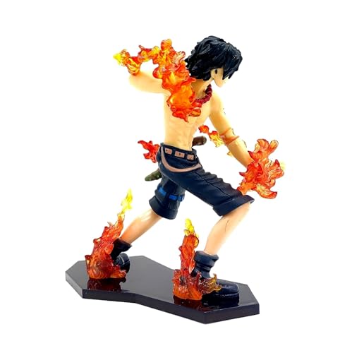 Image of Trunkin One Piece Portgas D Ace Flame Brother Combat Mode Action Figure | Polyvinyl Chloride Weeb Manga Model Toy Collectible Set | 13.5 cms,Multicolor