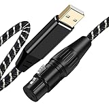 USBマイクロフォンケーブル 1.8M USB-XLRメス マイクロフォン ケーブル XLR US-B 変換ケーブル PCマイク用 カラオケ スタジオ録音