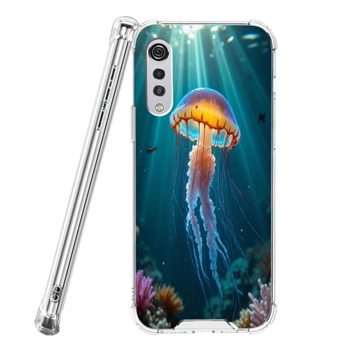 Xioolia Coque transparente compatible avec LG G5 G6 G7 ThinQ G8 ThinQ G8X ThinQ G8S/G8S ThinQ K4 2017 K7 X210 K8 K8 2017 K10 2016/k10 K10 2017 K20 2017 9 avec gelée Yfish-CQ0 Protection des quatre