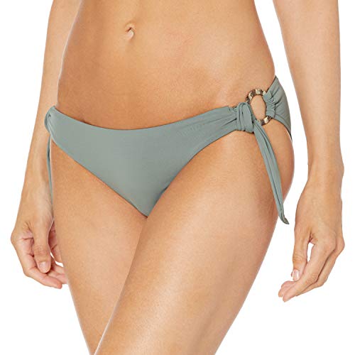 Seafolly Women's Loop Side Hipster Bottom Swimsuit, Active Olive Leaf, 6 US