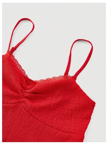 Image of SOLY HUX Women's Peplum Tops Summer Casual Ruched Flowy Going Out Top Spaghetti Strap Tank Camisole