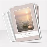 Danksagung Trauer mit Text | 10 Danke Klappkarten mit Umschlag | Kerze am Meer | Dankeskarten | Trauerkarten Danksagungskarten A6 Faltkarte | Doppelkarte