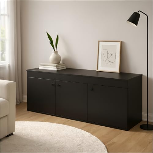 Image of Amazon Brand - Solimo Engineered Wood 3 Door Shoe Rack| Wenge Finish | L 120 X W 40 X H 47.5 CM