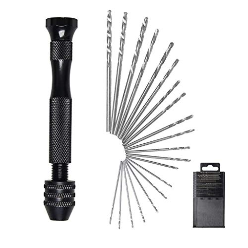SUMAJU 21 Pcs Twist Drill Bit Set,Mini Micro Hand Drill Bit Set Rotary Tools Precision Pin Vise Great for Models and Hobby