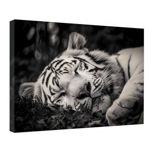 Impression d'art sur toile de tigre moderne : une finition encadrée premium pour vos murs