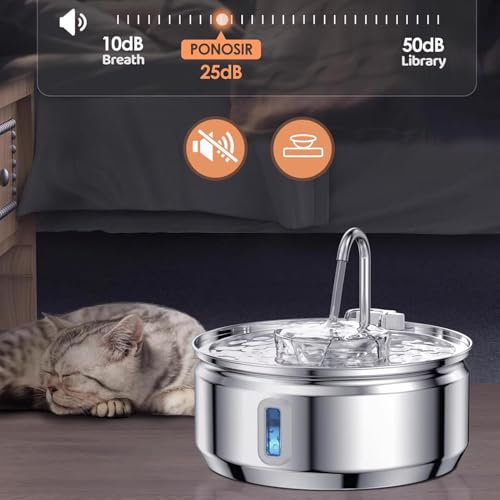 Dispensador de agua 3.2L para perros y gatos en acero inoxidable miniatura 4