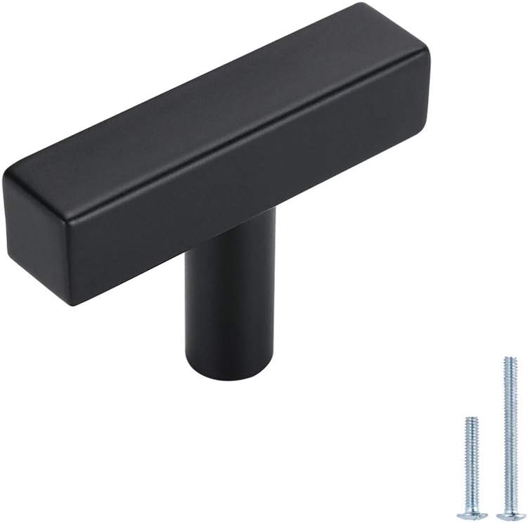 Peaha Case of 30, Black Cabinet Knobs Square Black Drawer Knobs - PHJ22BK Kitchen Cabinets Knobs Black Drawer Dresser Knobs Black Cabinet Hardware