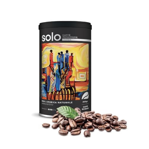 SOLO - Caffè Monorigine Uganda, Café en grains torréfié, 250 g, 100% Arabica Naturel