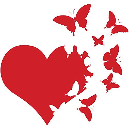 Heart with Butterflies Flying Away Vinyl Decal Sticker Car Window Bumper Die Cut