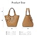 Kadynow Tote Bag for Women Vegan Leather Bucket Purse for Women Top Handle Handbag Shoulder Bag with Detachable Small Purse Yellow Brown