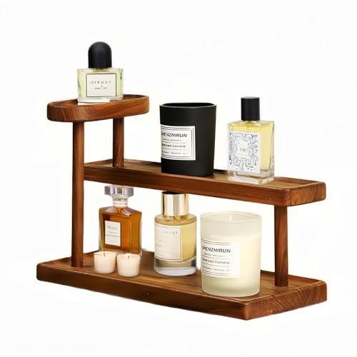 Bathroom Countertop Organizer Vanity Organizer and Storage for Cosmetic Skincare Perfume Ideal Storage Solution for Perfumes Cosmetics Spices Handmade Toys Office Supplies. (Brown)