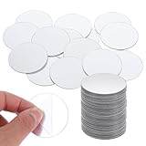 Lusofie 50 Stück Selbstklebende Acryl Spiegels, Mini Runde Spiegel, 5×5 cm Kleiner Spiegel, Spiegelfliesen, für DIY Wand, Tische, Küchen, Badezimmer