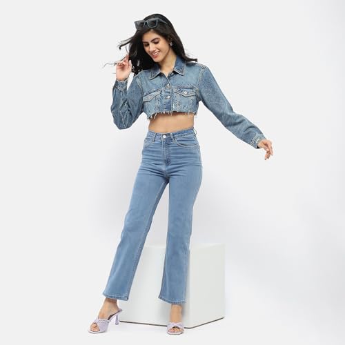 Image of Madame Solid Wide Leg Jeans