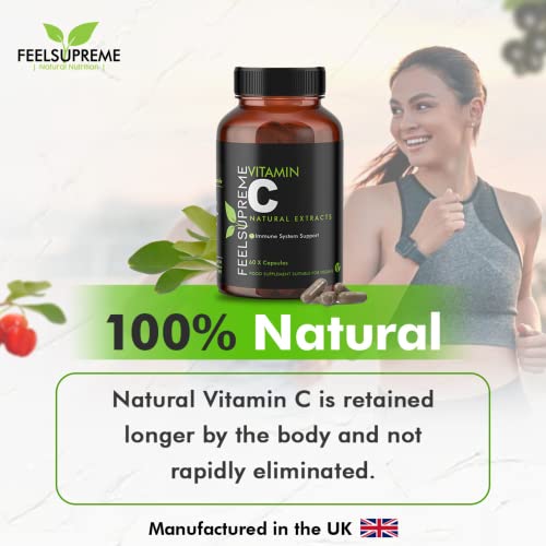 Feel Supreme - 100% Natural Vitamin C Capsules - Immune System Booster, VIT C Supplement, Vitamin C 1000mg, VIT C 1000mg Capsules, Vitamin C Supplements - 60 Capsules - Image 5