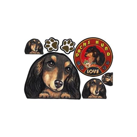 Amazon Co Jp 犬ステッカー ダックスフンド19 ブラックタン シール おもちゃ