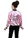 NEWCOS Pink Ladies Jacket for Child 50S T Bird Danny Pink Satin Jacket Halloween Costumes Little Girls' Coat Size 6-14