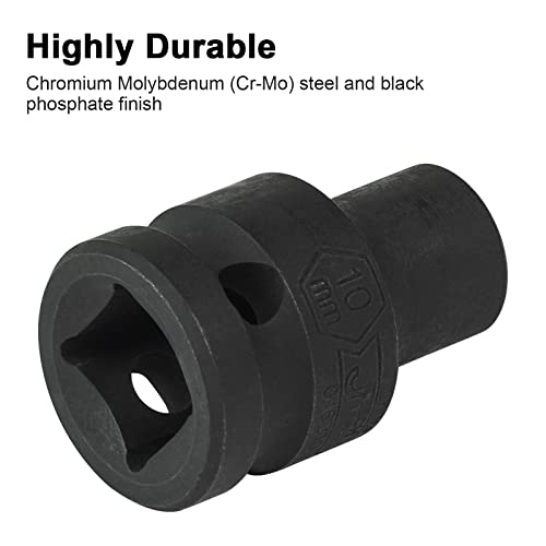 Image of JETECH 10mm Impact Socket, 1 /2-Inch Drive Standard Socket, 6-Point Design, Durable Chrome Molybdenum (Cr-Mo) Steel, Metric for Automotive & DIY Use