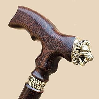 Handmade Lion Mens Cane Unique Walking Stick for Gentleman Vintage Decorative Canes