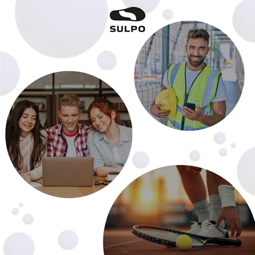 SULPO SPORT Orthopädische Einlegesohlen ideal für Sport und Alltag - Atmungsaktive, weiche, stoßdämpfende Einlegesohlen Herren und Damen - Einlegesohlen Arbeitsschuhe (Schwarz, XXL (45-46 EU))