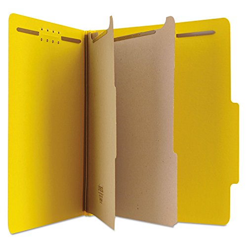 Universal Pressboard Classification Folders, Letter, Six-Section, Yellow, 10/Box (10304) #TOP4