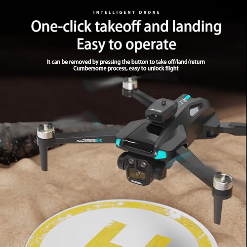 Drone For Adult,with 4.5" Screen,5G Remote Controller With Camera,6K HD Camera FPV Live Video,Altitude Hold Gesture Selfie One Key Take Off Landing 3D Flips Waypoint Fly Drone (2 Batteries)