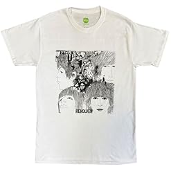 Beatles Men’s Revolver T-Shirt White - Les Beatles, Paul McCartney, John Lennon, RIngo Starr, George Harrison
