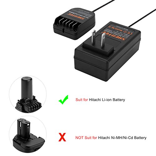 Shentec 10.8V-12V Li-Ion Battery Charge Compatible With Hitachi Bcl1015 329369 329370 329371 329389 331065 Slide-In Style Batteries (Not For Ni-Mh/Ni-Cd Battery) #TOP6