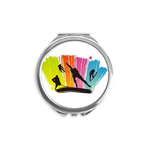 Ski graffiti miroir de poche illustré multicolore idéal pour le sac à main