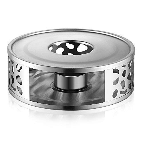 ecooe Stövchen Teewärmer Kaffeewärmer aus Edelstahl mit Teelichthalter, Teelichtofen, Stövchen für Teekanne, Teewärmer Geeignet zum Erhitzen von Tee Kaffee Milch