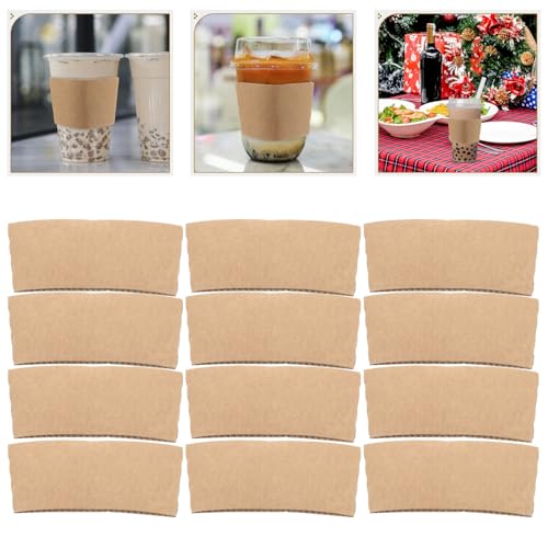 Fundas para vasos de papel kraft de 100 unidades que aíslan el calor del café 8