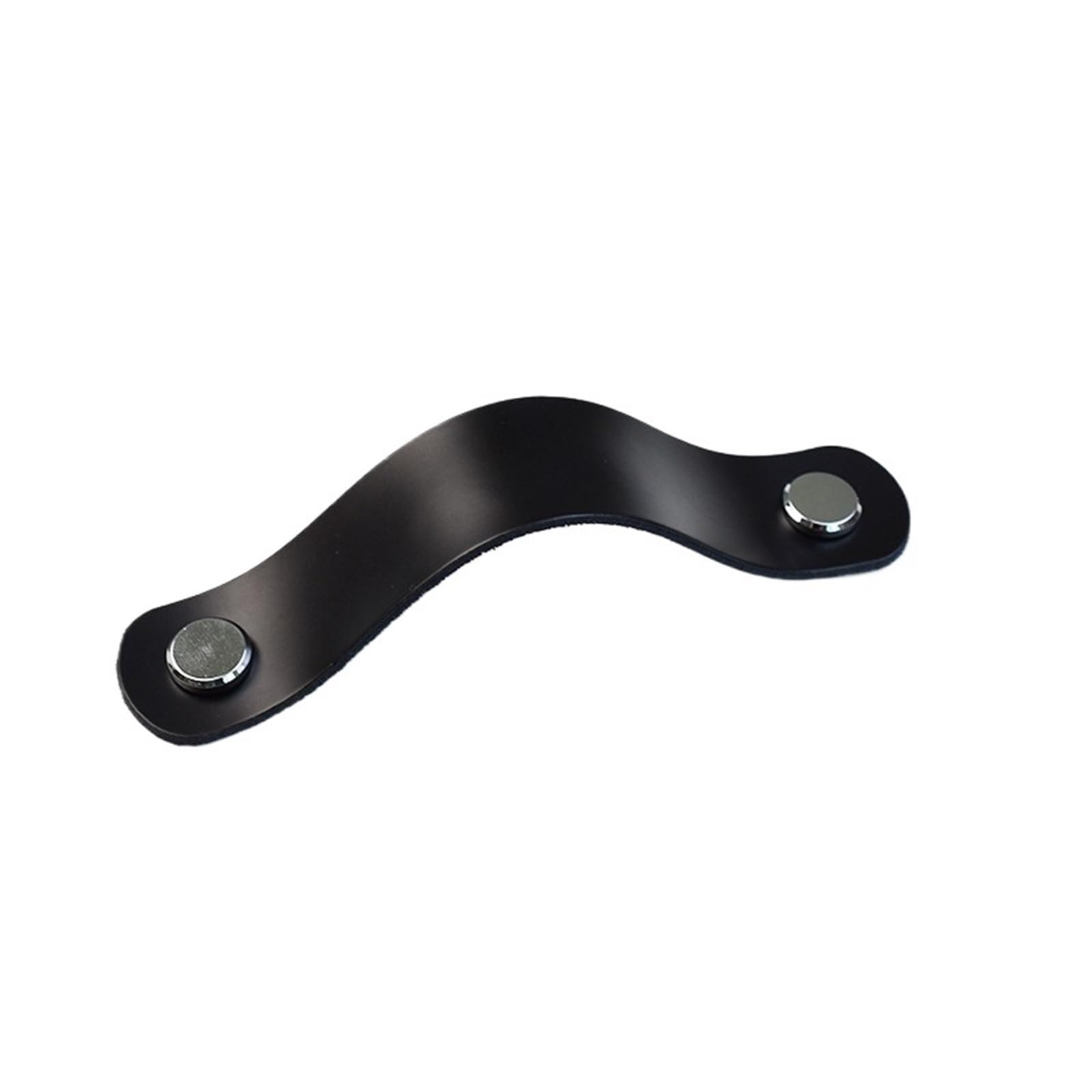Cqahdsevf Black Silver Head Leather Drawer Pulls, Black Leather Drawer Pulls For Furniture Multicolor(Black Silver Head)