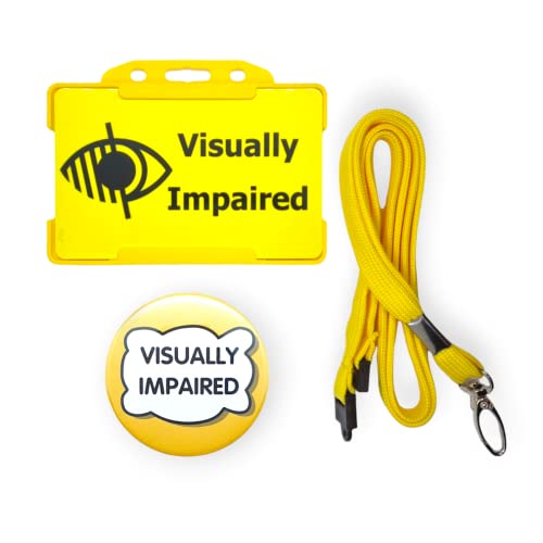 Visually Impaired Card and 58mm badge set Hidden Disability ID Card Lanyard Disability