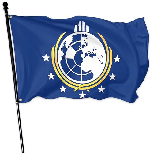 Super Earth Flag 3X5 Ft Polyester Double Sided Super Earth Banner Poster Funny Man Cave Wall Meme Flags for College Dorm Decor Outdoor Bedroom or Home Office Wall Decor