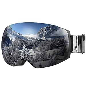 OutdoorMaster Maschera da Sci PRO, Senza cornice, Lenti intercambiabili Occhiali da Sci Snowboard, Protezione UV400 Maschera Sci da Donna&Uomo