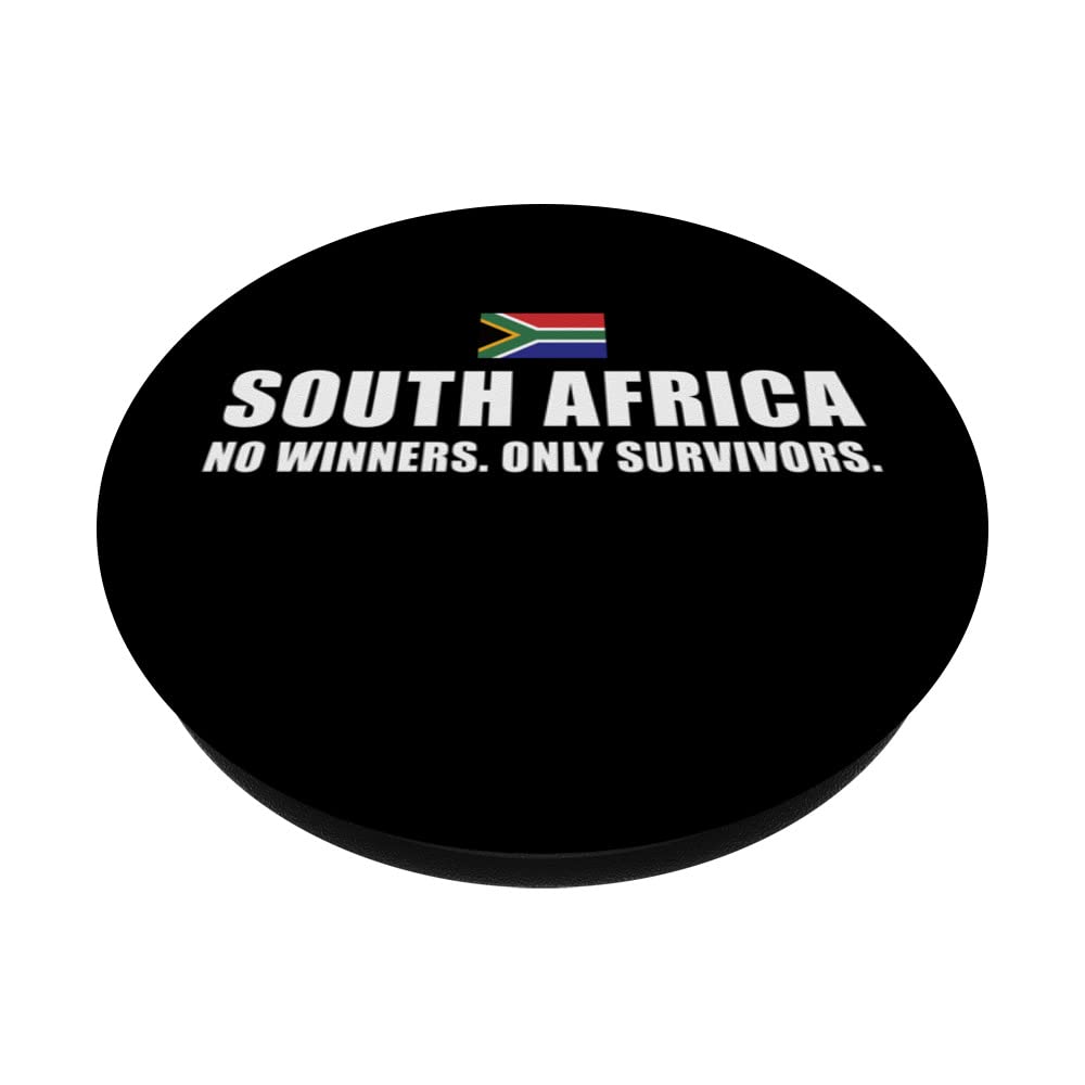 South Africa No Winners Only Survivors South Africa Rugby PopSockets Swappable PopGrip, Black - Image 2