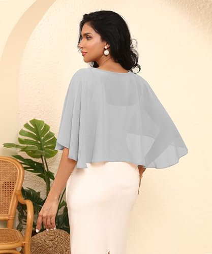 Chiffon Shawl Wraps Women's Girls Shrug for Evening Dress Wedding Cape Cover Up 1920s Shawl4