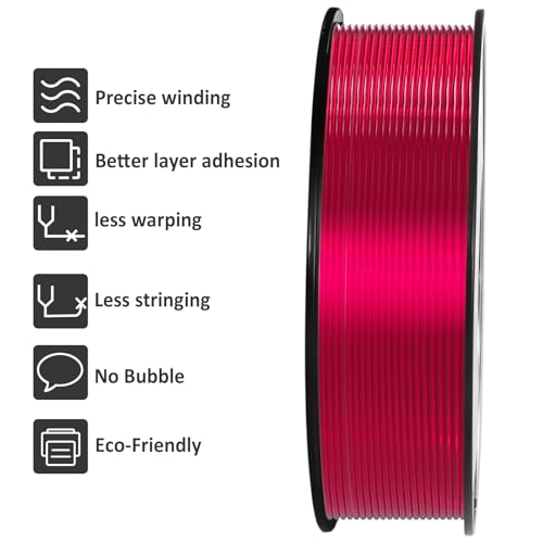 Image of Geeetech TPU Filament 1.75mm, Shore 95A - Flexible 3D Printer Filament with High Elasticity, 1KG (2.2lbs) Spool, Dimensional Accuracy ±0.03mm, Fits Most FDM Printers (Clear Pink)