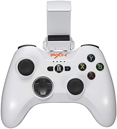 Mfi Game Controller For Iphone Pxn Speedy(6603) Ios Gaming Controllers For Call Of Duty Gamepad With Phone Clip For Apple Tv, Ipad, Iphone (White)