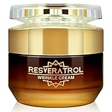 Resveratrol Wrinkle Cream, Anti Aging Face Cream for Women, Promote Firmer Skin & More Even Skin Tone, Lightweight Hydrating Facial Moisturizer, Improves Skin Elasticity, Repairs Damage, 50g/e1.764oz